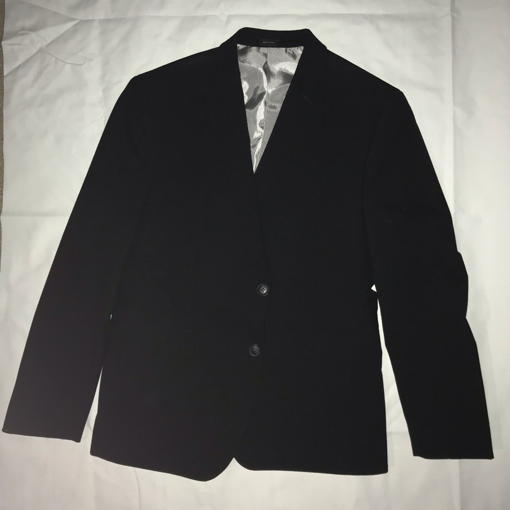 black slim fit suit jacket